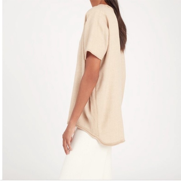 Cuyana Oversized 100% Baby Alpaca Sweater Top One Size Beige Tan - Picture 2 of 12